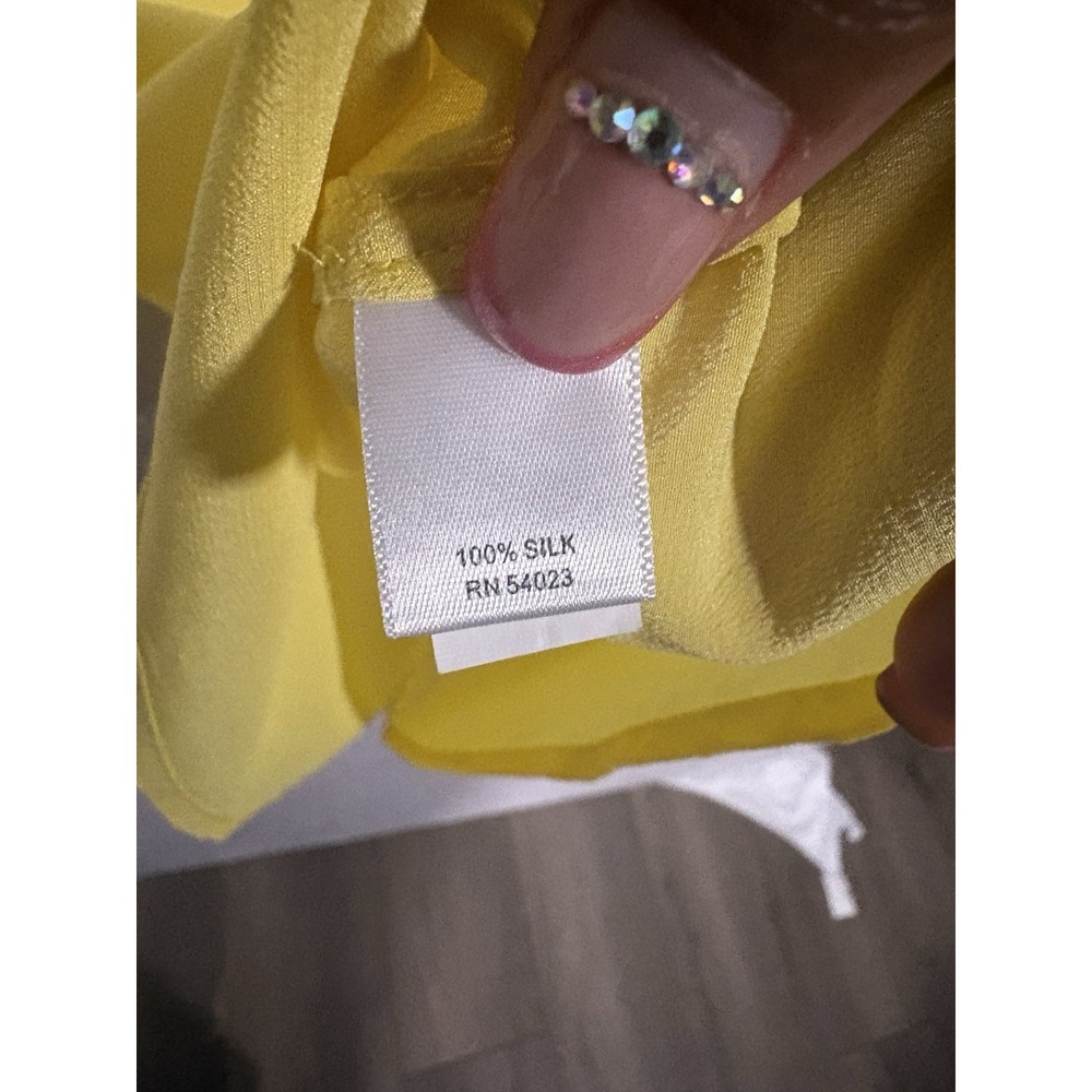 Banana Republic 100% Silk Top and Skirt  Sz 12 Yellow Office Career School - Picture 9 of 9